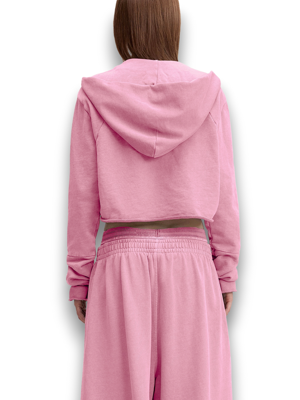 RB Vintage Washed Raw Edge Pink Hoodie