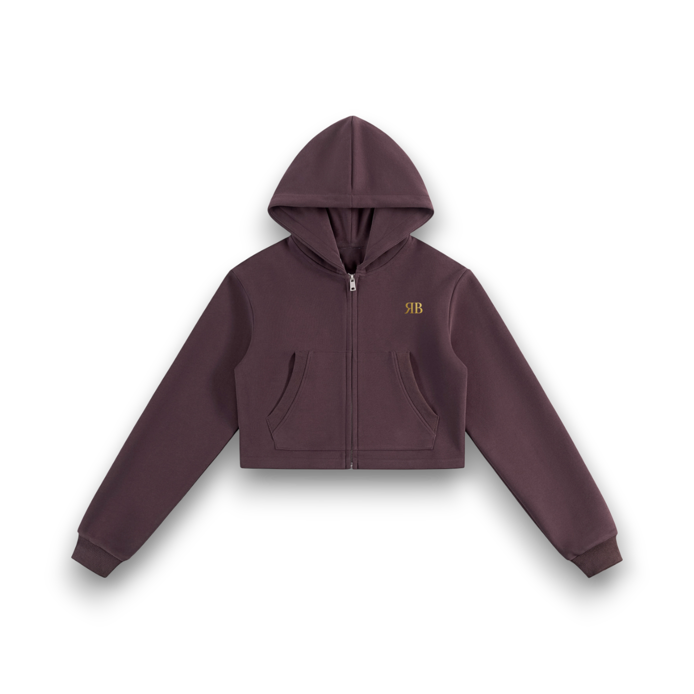 RB Cropped Zip-Up Cherry Hoodie