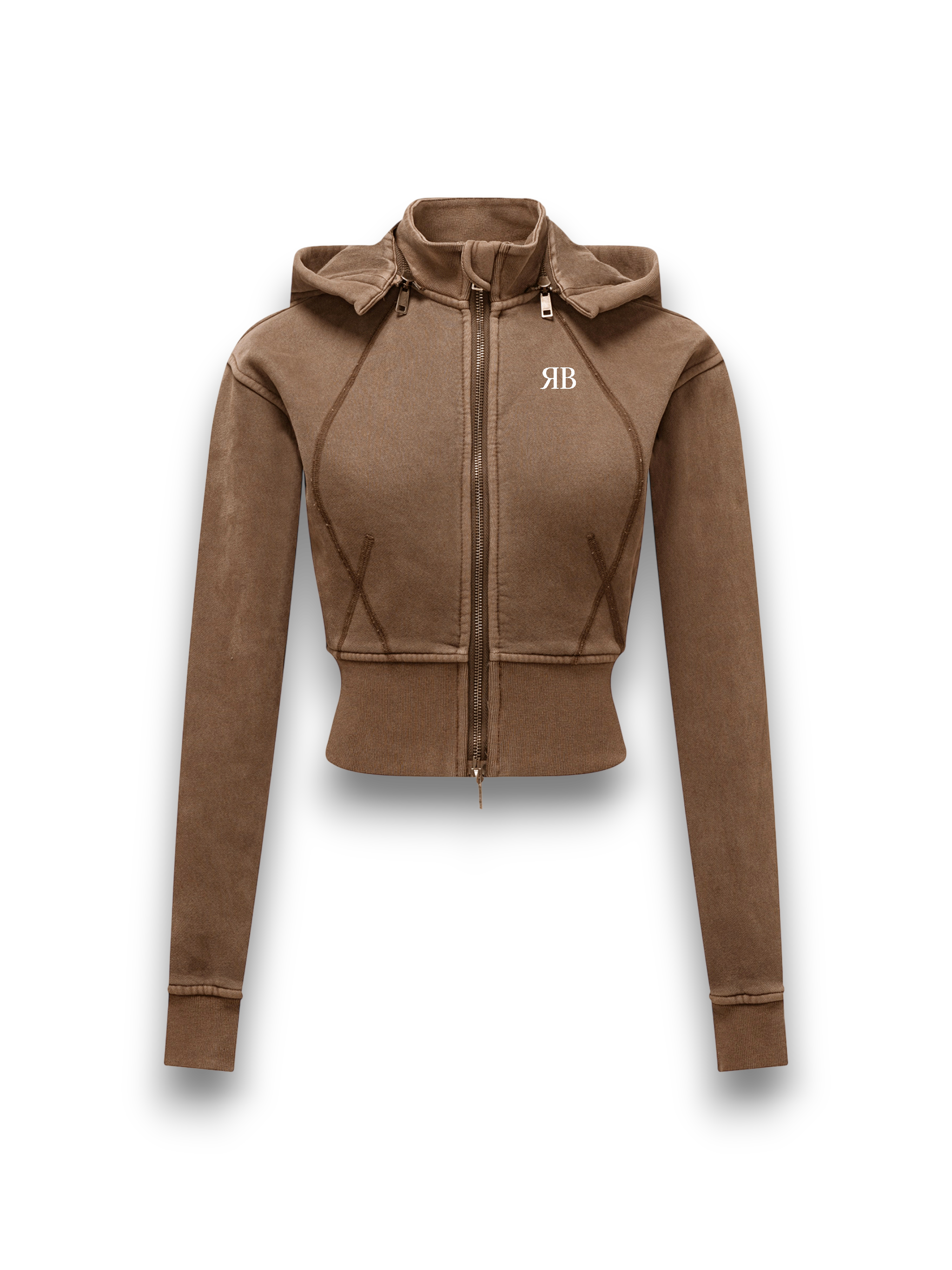 RB Vintage Washed Cropped Fleece Hoodie